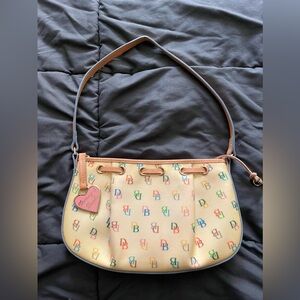 DOONEY & BOURKE Rainbow Monogram Shoulder Bag w/Rainbow Zipper 90s Y2K